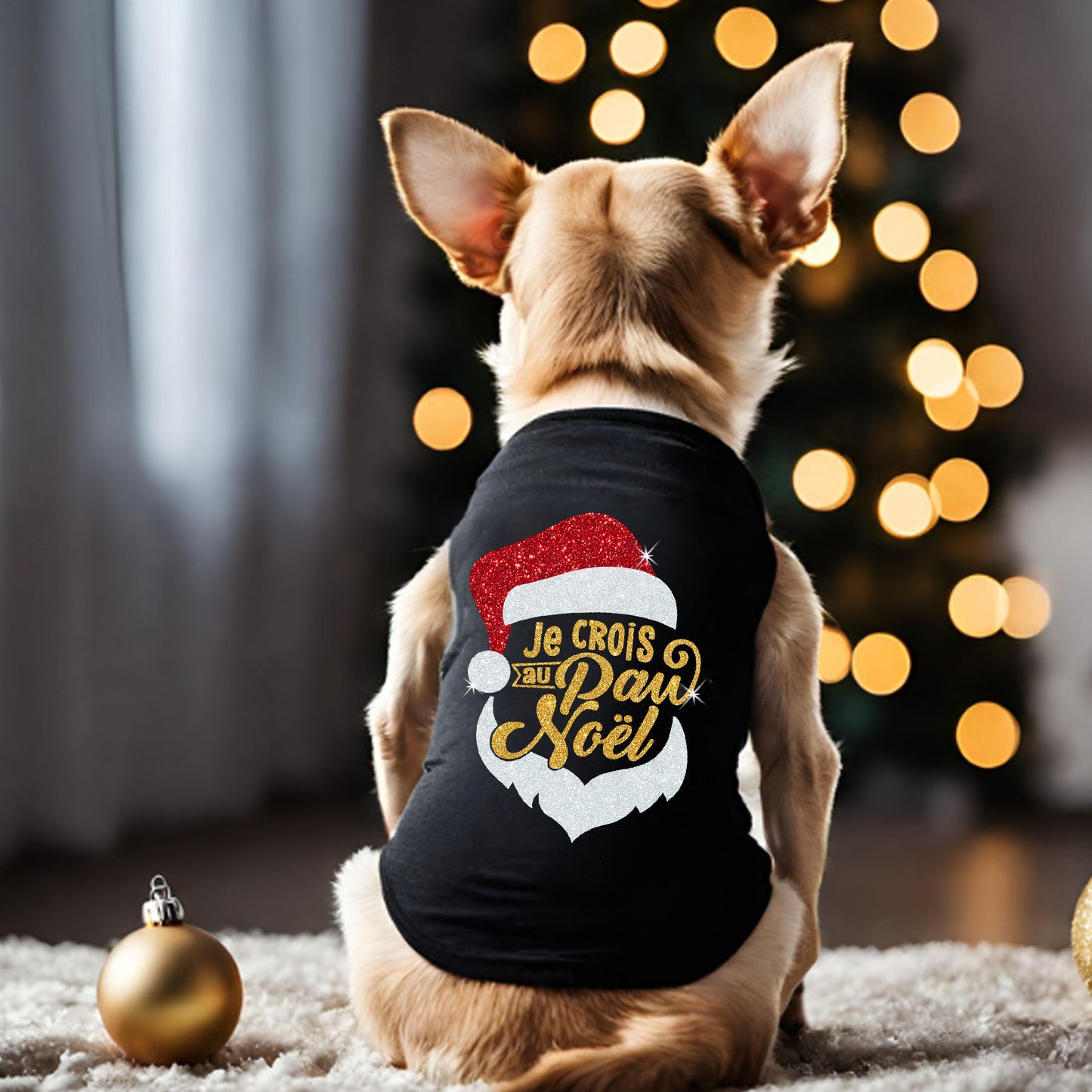 Je crois au PawNoël, t-shirt pour chien