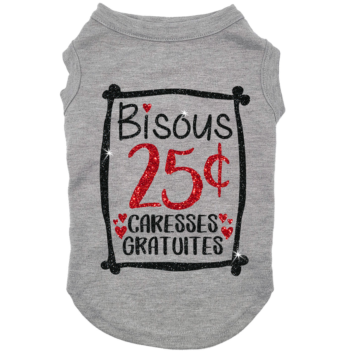 Bisous 25 sous, t-shirt pour chien