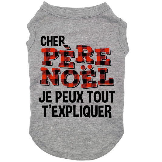 Cher Père-Noël, t-shirt pour chien