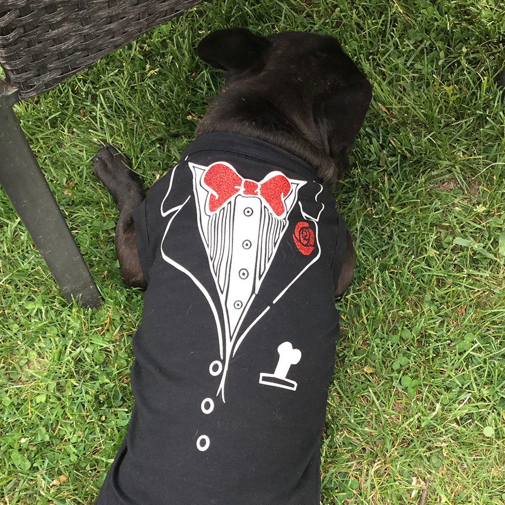 Tuxedo, t-shirt pour chien