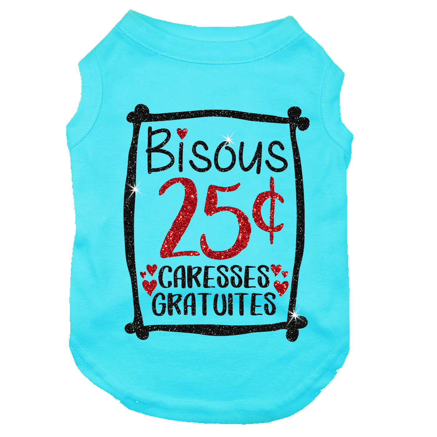 Bisous 25 sous, t-shirt pour chien
