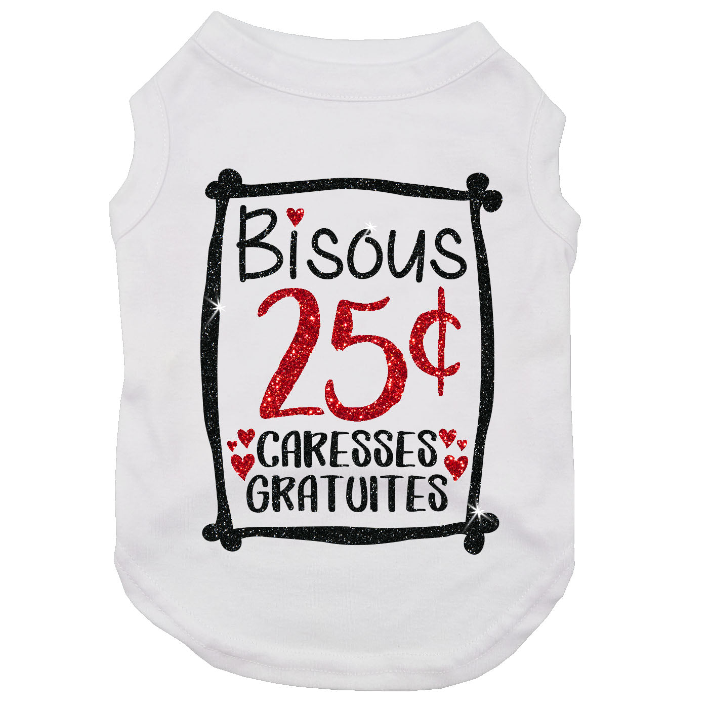 Bisous 25 sous, t-shirt pour chien