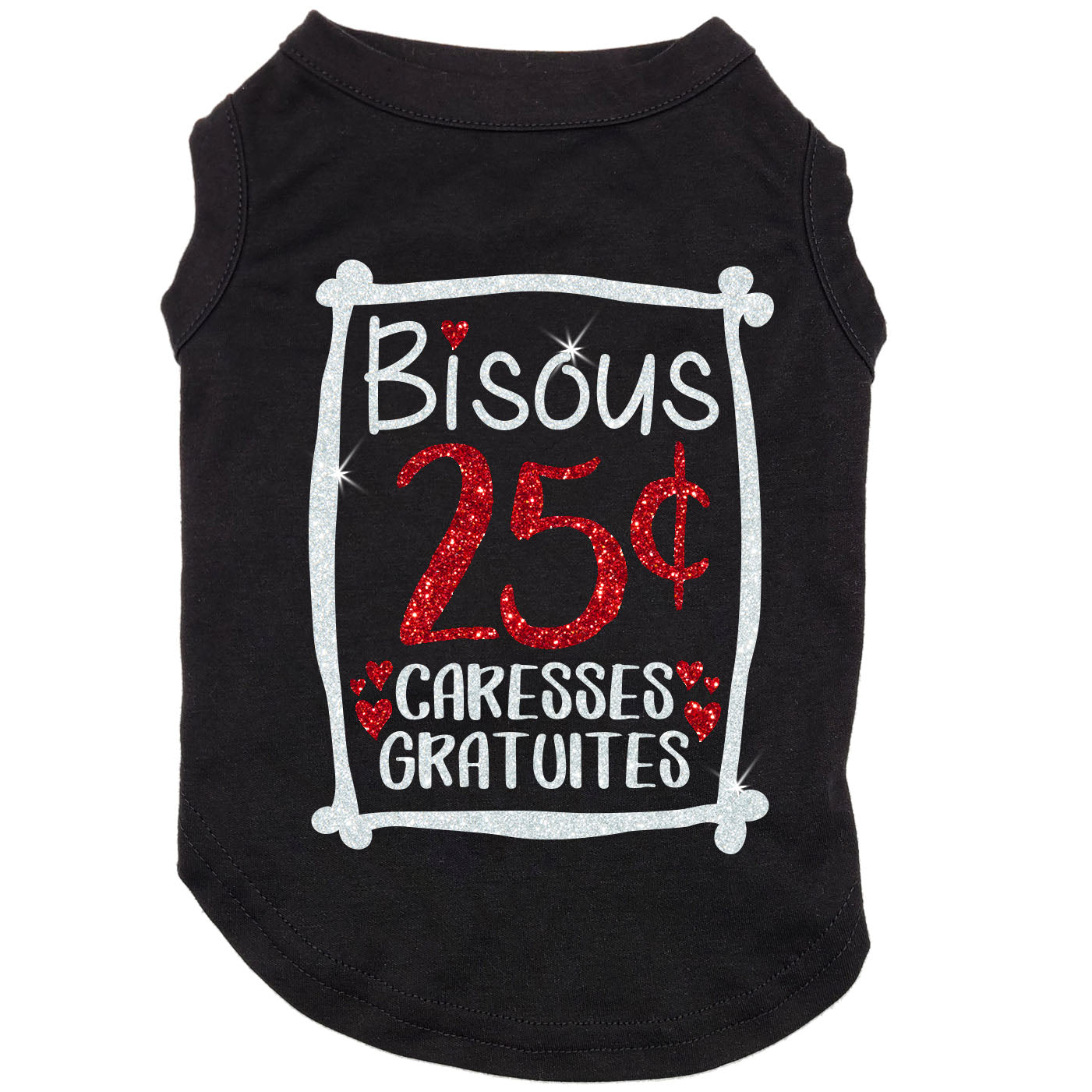 Bisous 25 sous, t-shirt pour chien