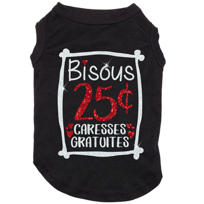 Bisous 25 sous, t-shirt pour chien