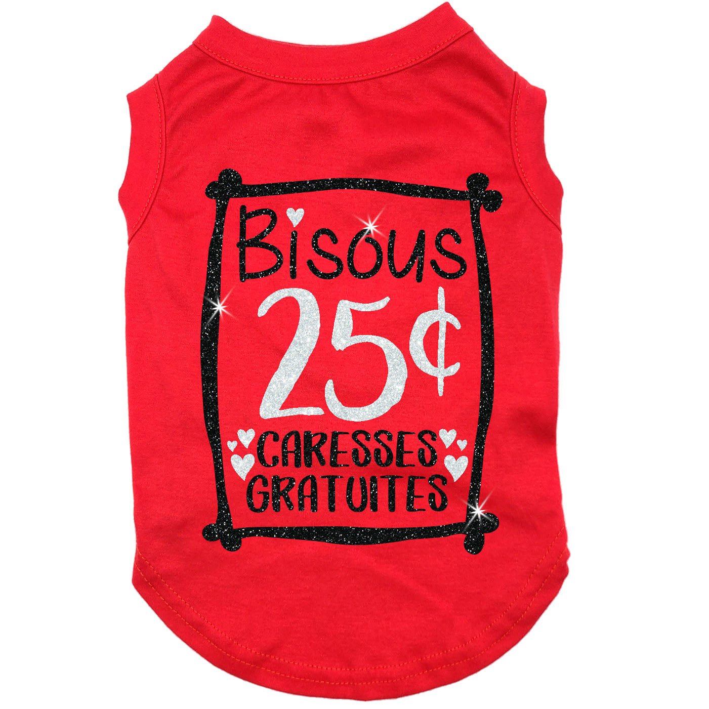 Bisous 25 sous, t-shirt pour chien