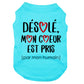 Désolé, mon cœur est pris, t-shirt pour chien