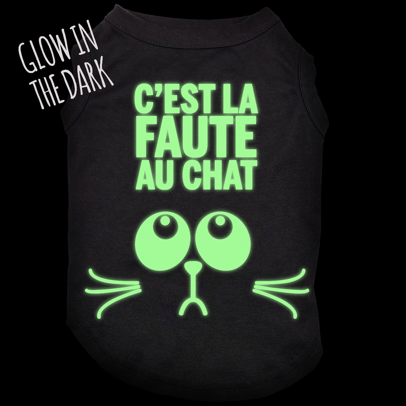 C'est la faute au chat, Glow in the dark, t-shirt pour chien