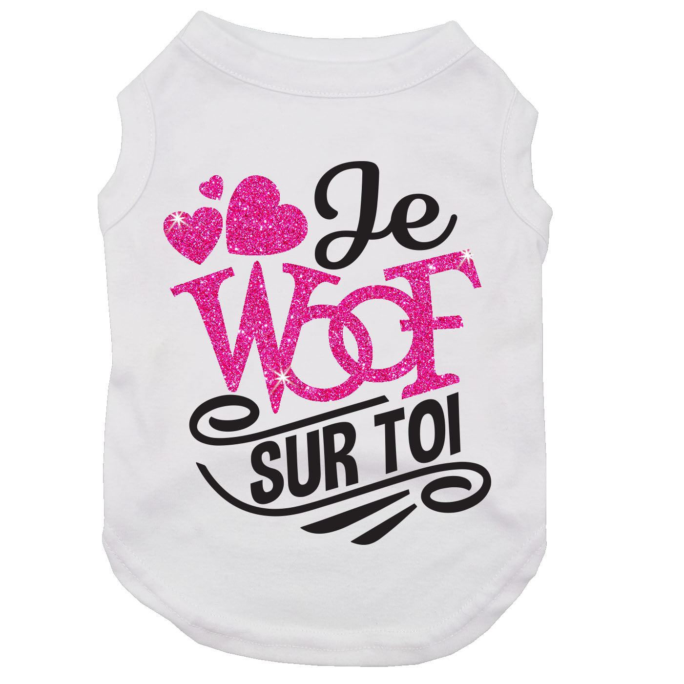 Je WOOF sur toi, t-shirt pour chien