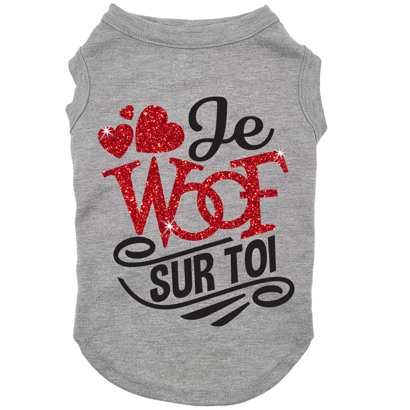 Je WOOF sur toi, t-shirt pour chien