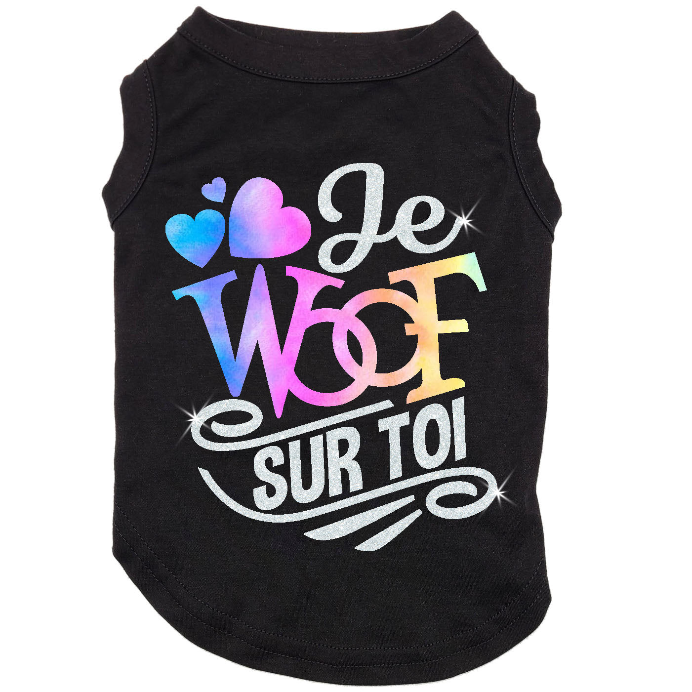 Je WOOF sur toi, t-shirt pour chien