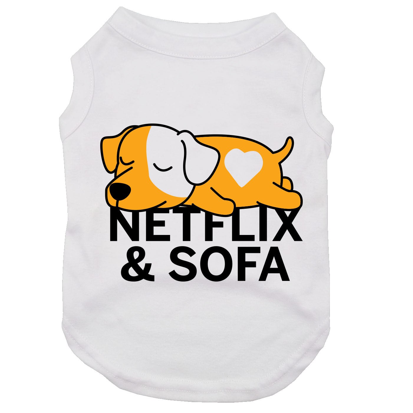 Netflix et sofa, t-shirt pour chien