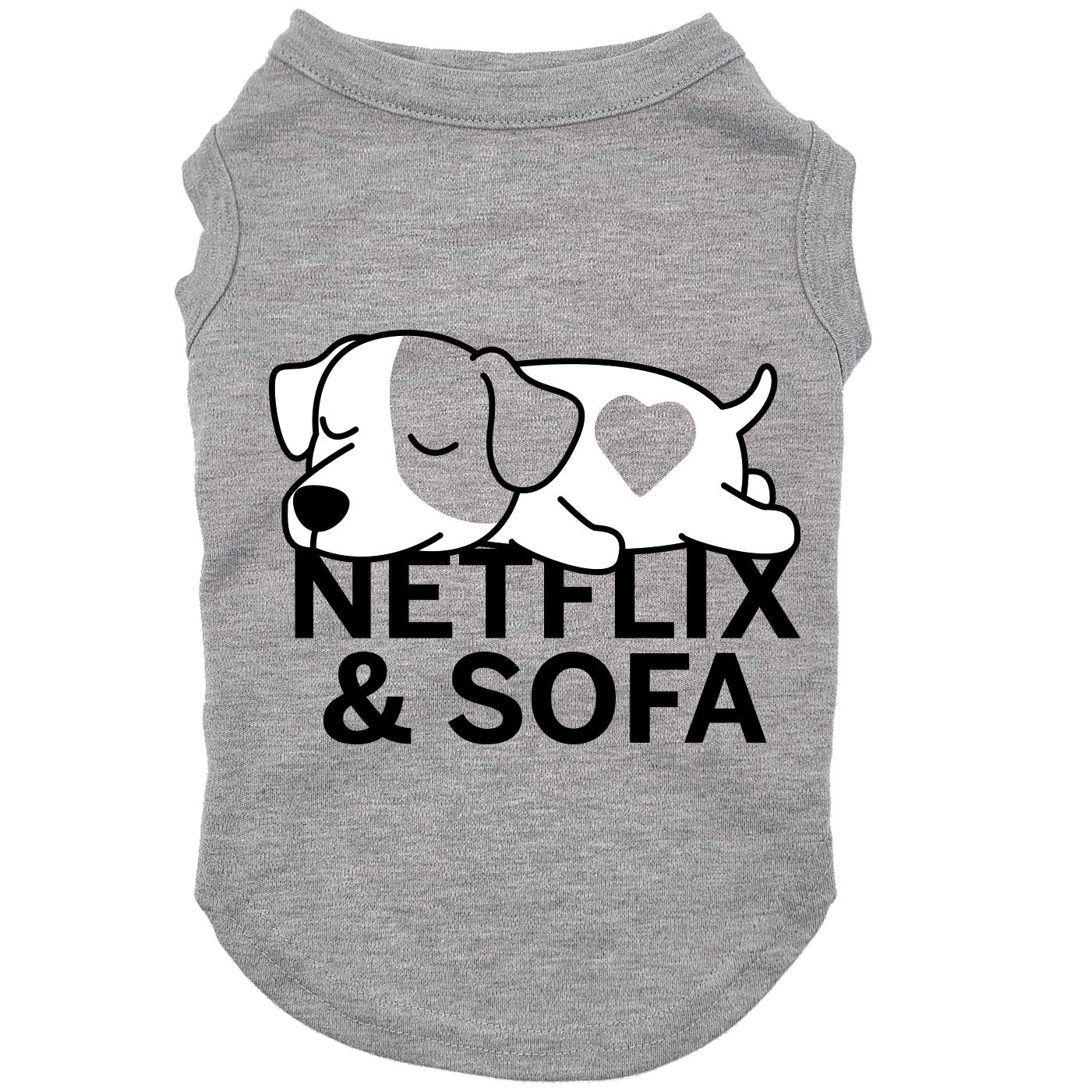 Netflix et sofa, t-shirt pour chien
