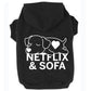 Netflix et sofa, t-shirt pour chien