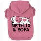 Netflix et sofa, t-shirt pour chien