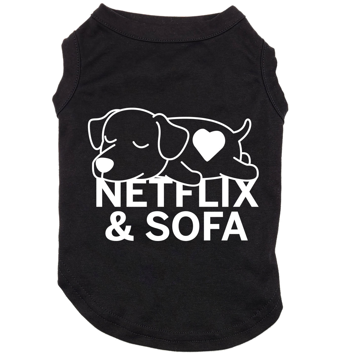 Netflix et sofa, t-shirt pour chien