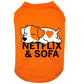 Netflix et sofa, t-shirt pour chien