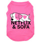 Netflix et sofa, t-shirt pour chien