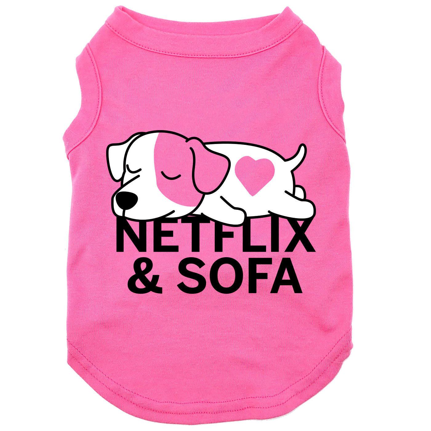 Netflix et sofa, t-shirt pour chien
