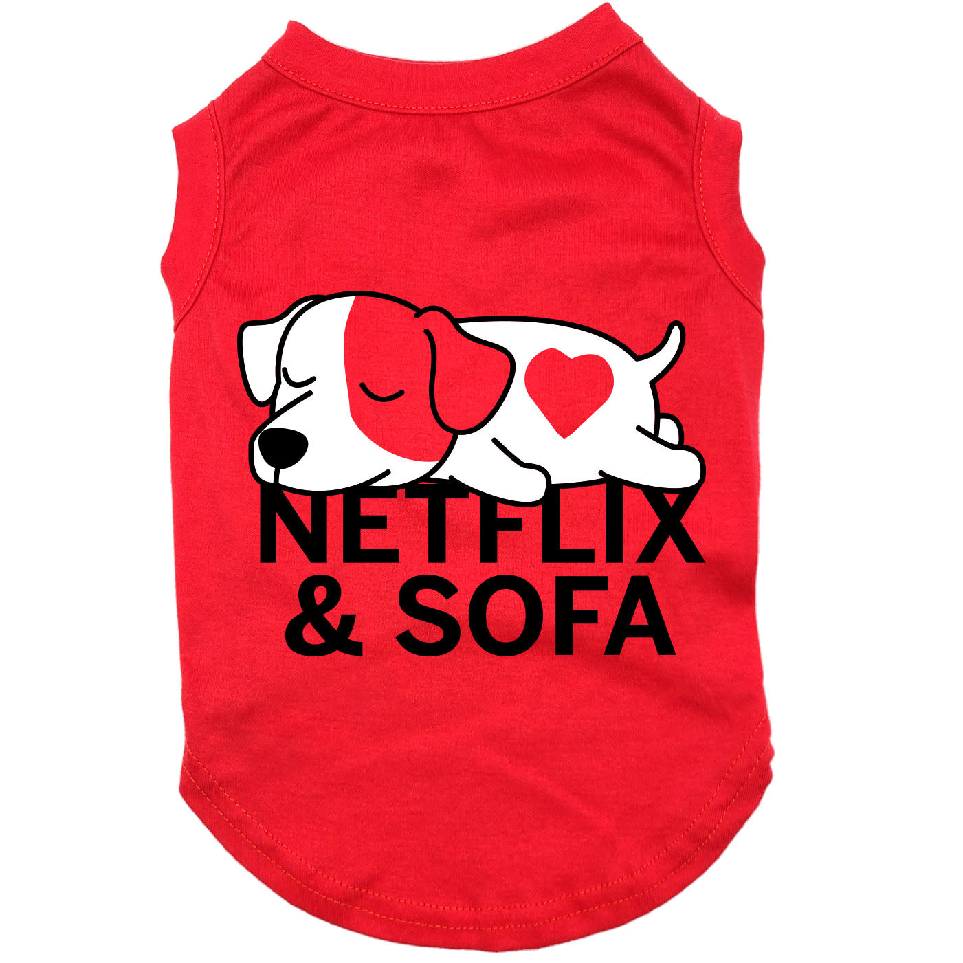 Netflix et sofa, t-shirt pour chien