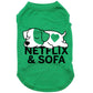 Netflix et sofa, t-shirt pour chien